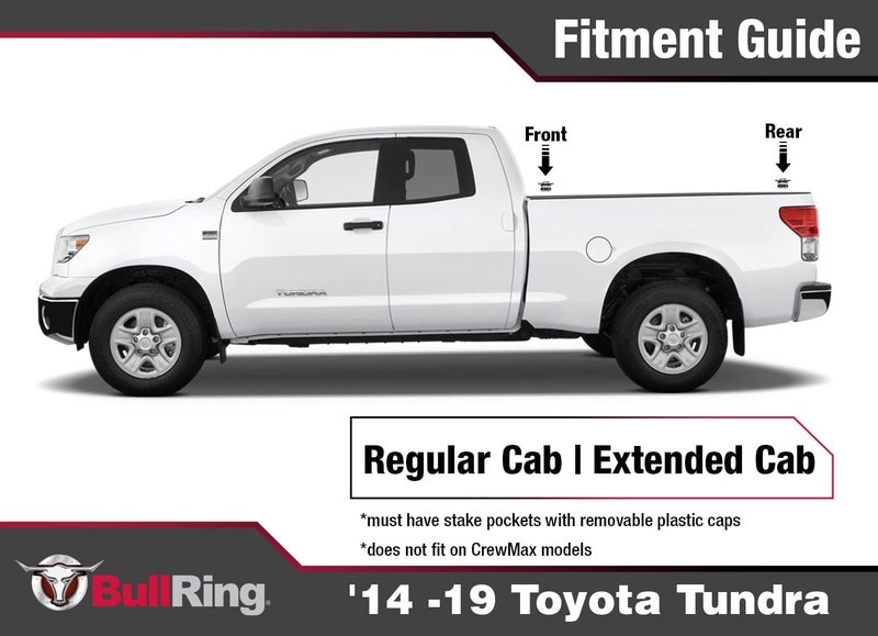 Bull Ring Flush Fit Retractable Truck Bed Tie Down Anchors Fits '14-19 Toyota Tundra Regular & Extended Cab, Sits Flush in The Rail Cap, 1,000 lbs Rated Capacity, Easy Installation, 1 Pair - Image 1